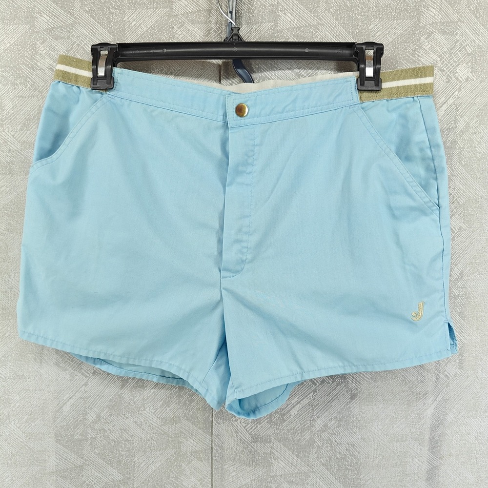 Vintage Jantzen Shorts Mens 36 Blue Striped Waistband Pockets Casual Made USA